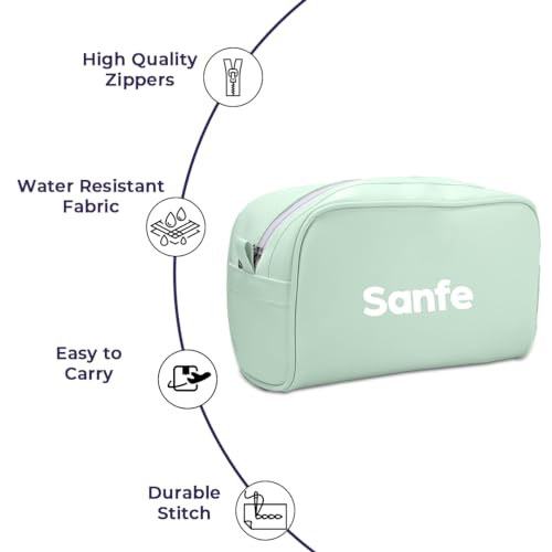 Sanfe Travel Pouch Kits Essentials Bag for Men and Women Organiser Make Up Green (Color- Green) - Image 2
