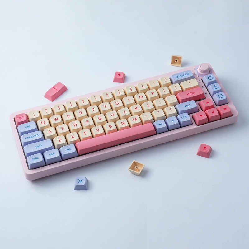 Hyekit Marshmallow Keycaps - 132 Keys, Dye-Sublimation, Cute Design, XDA Profile, Cherry Gateron MX Switch Compatible - Image 3