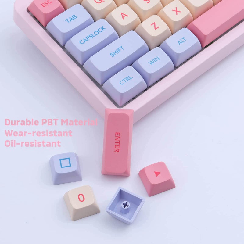 Hyekit Marshmallow Keycaps - 132 Keys, Dye-Sublimation, Cute Design, XDA Profile, Cherry Gateron MX Switch Compatible - Image 5
