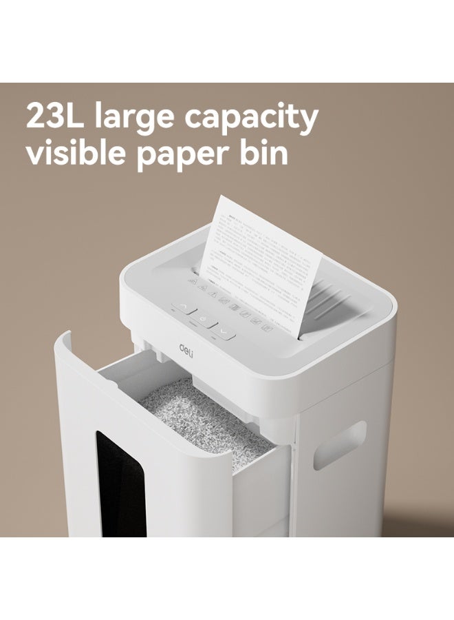 Deli Ultra Silent Paper Shredder P4 Cross Cut 16 Sheets 23L Bin Heavy Duty Office Use - Image 5