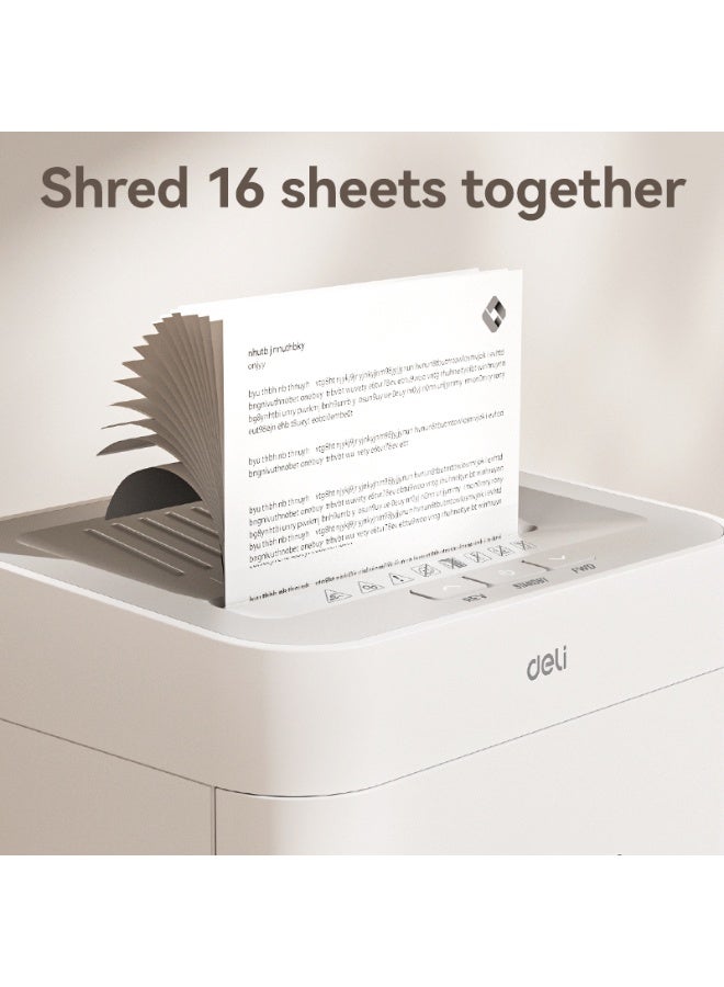 Deli Ultra Silent Paper Shredder P4 Cross Cut 16 Sheets 23L Bin Heavy Duty Office Use - Image 4