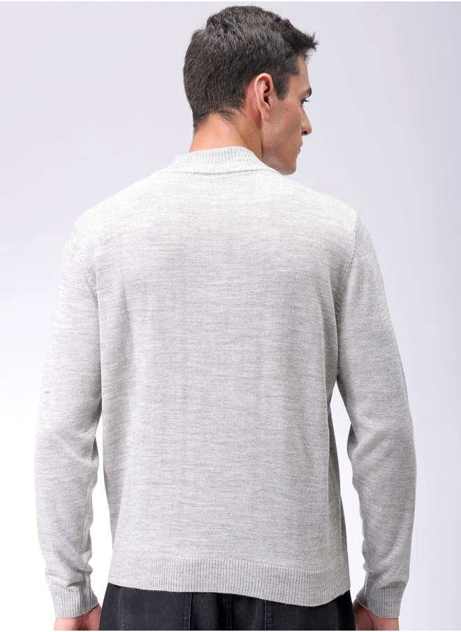 شركة المرآب الهندية Men Relaxed Fit Solid High Neck Sweater