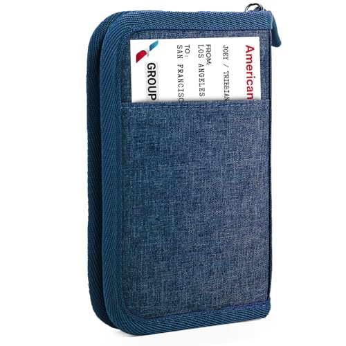 HOHOM Single Passport Holder for Travel, RFID Travel Document Organizer for Women Waterproof Passport Wallet Men Portable Case for Cards, Boarding Pass, ID, Money, Tickets with Zipper - Image 1
