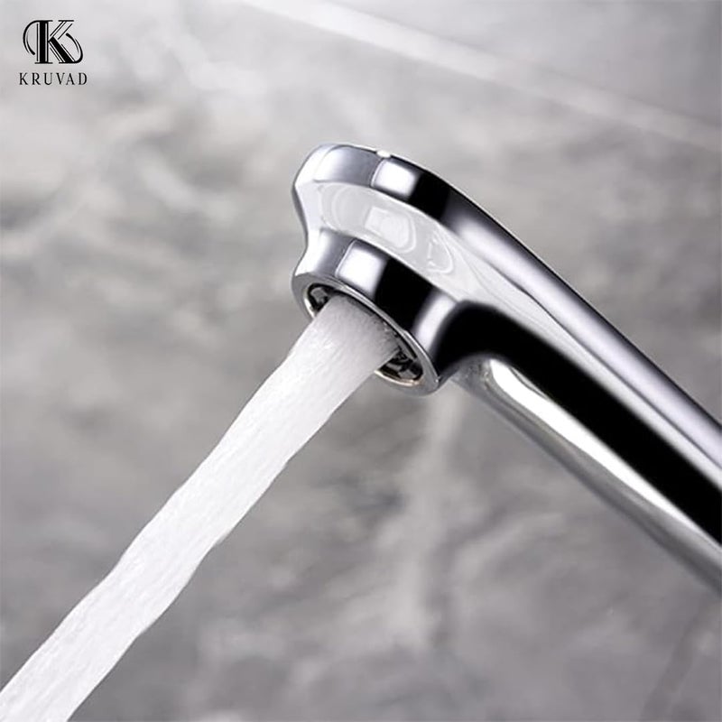 Kruvad Modern Chrome Shower Mixer with Waterfall Spout 360 Swivel Faucet Single Handle Waterfall Faucet - Image 3