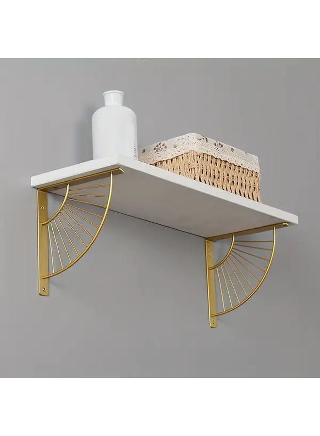 Golden Heavy Duty Metal Shelf Brackets 2 Pack Wall Mounted Storage Solution - Image 2