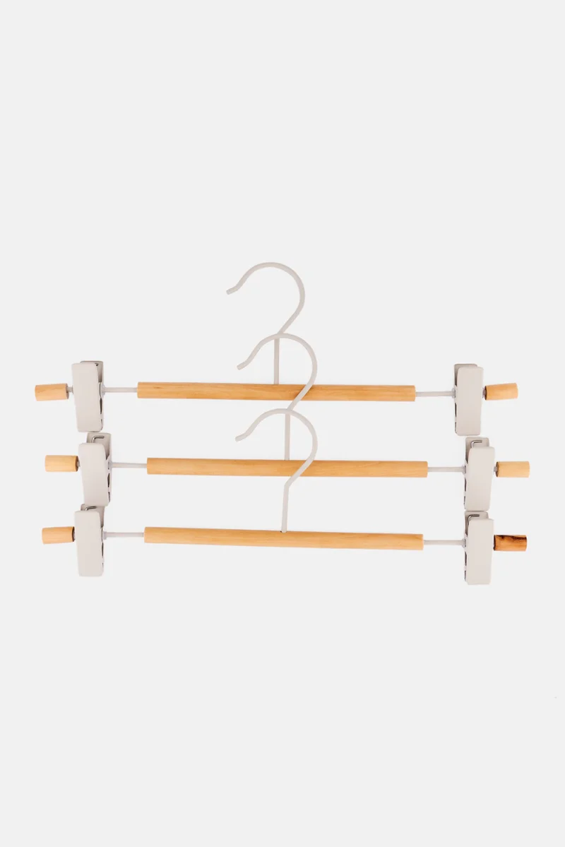 Muy Mucho 3 Pcs Clip Hangers 30,5 x 1,2 x 10 cm, Beige