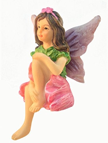 GlitZGlam Emma The Sitting Garden Fairy - an Outdoor/Indoor Miniature Fairy Statue for Your Fairy Garden - Fairy Garden - Image 1