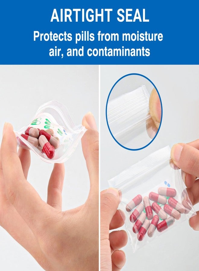 Pill Mill Pill Bags 500 Count - 3"X2.75" 3 Mil Small Ziplock Bags for Pills – BPA-Free Pill Pouches for Medicine, Pill Pack Storage & Medicine Pouch - Easy Label Pill Bags for Travel, Reusable Medicine Bags - Image 5