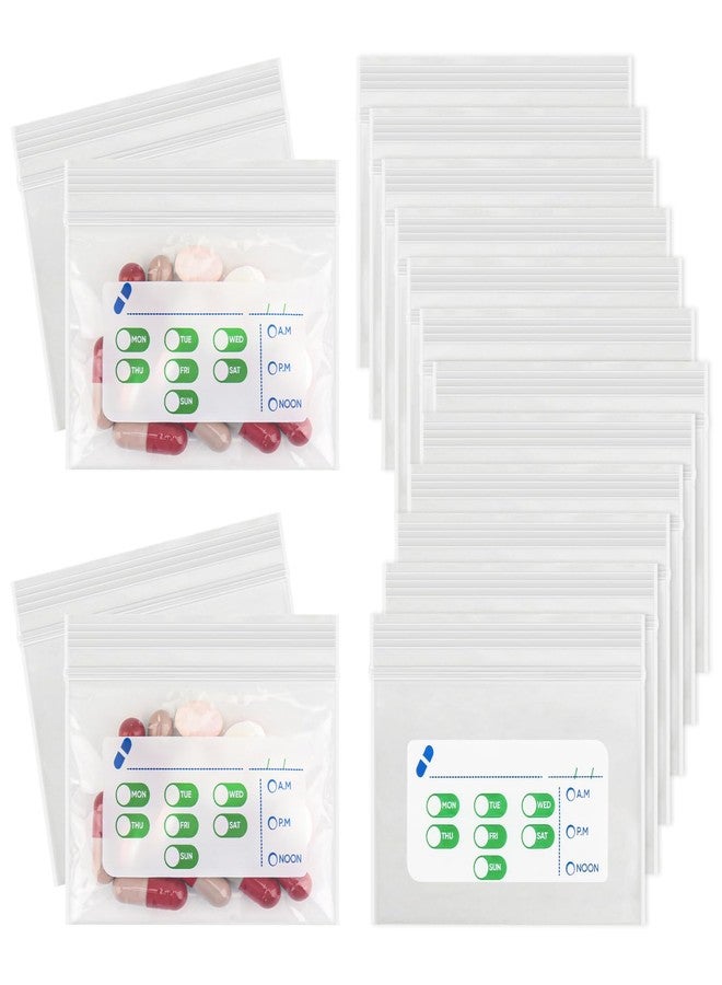 Pill Mill Pill Bags 500 Count - 3"X2.75" 3 Mil Small Ziplock Bags for Pills – BPA-Free Pill Pouches for Medicine, Pill Pack Storage & Medicine Pouch - Easy Label Pill Bags for Travel, Reusable Medicine Bags - Image 1