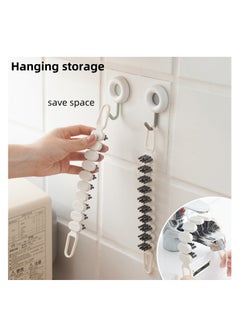 NOVOLAN NOVOLAN Curved Crevice Brush 2 Pieces Bathroom Toilet Crevice Brush Corner Dead Corner Cleaning Brush Hard Bristle Groove Crevice Brush, Precision Cleaning, Stiff Bristles for Effective Cleaning  - Image 2