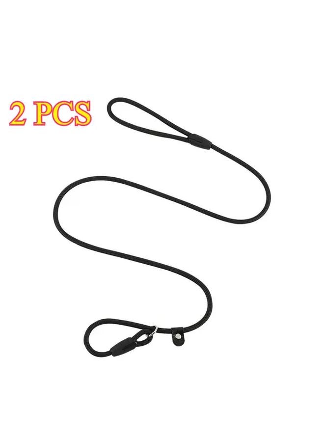 قطعتان مجموعة رصاص كلب نايلون ثقيل أزرق للكلاب الصغيرة والمتوسطة مقاس L - Image 3