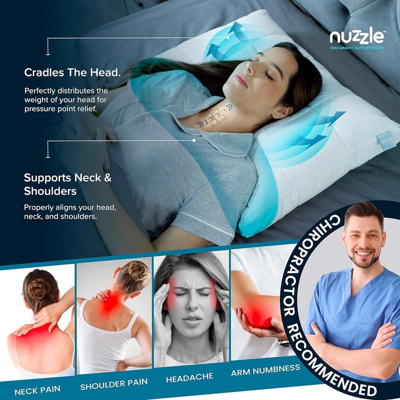 Nuzzle Adjustable Pillow for Side Sleepers, Luxury King Size Bed Pillow Hotel Collection - Best Adjust Height Soft Firm Pillow for Back, Stomach or Side Sleepers - Image 3