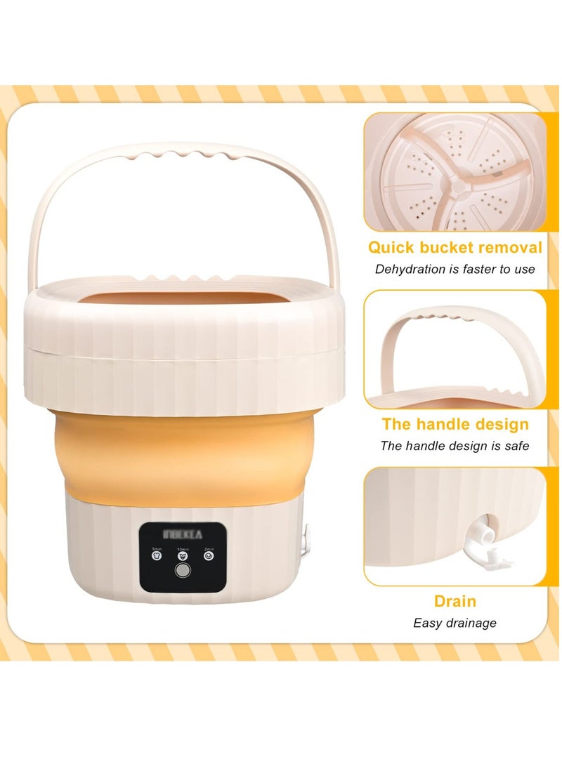Arabest Folding Washing Machine Mini Portable Clothes Washer and Dryer Small Bucket Washer with Touch Screen and Drain Basket for Camping, Apartments, RV Travel - Image 4