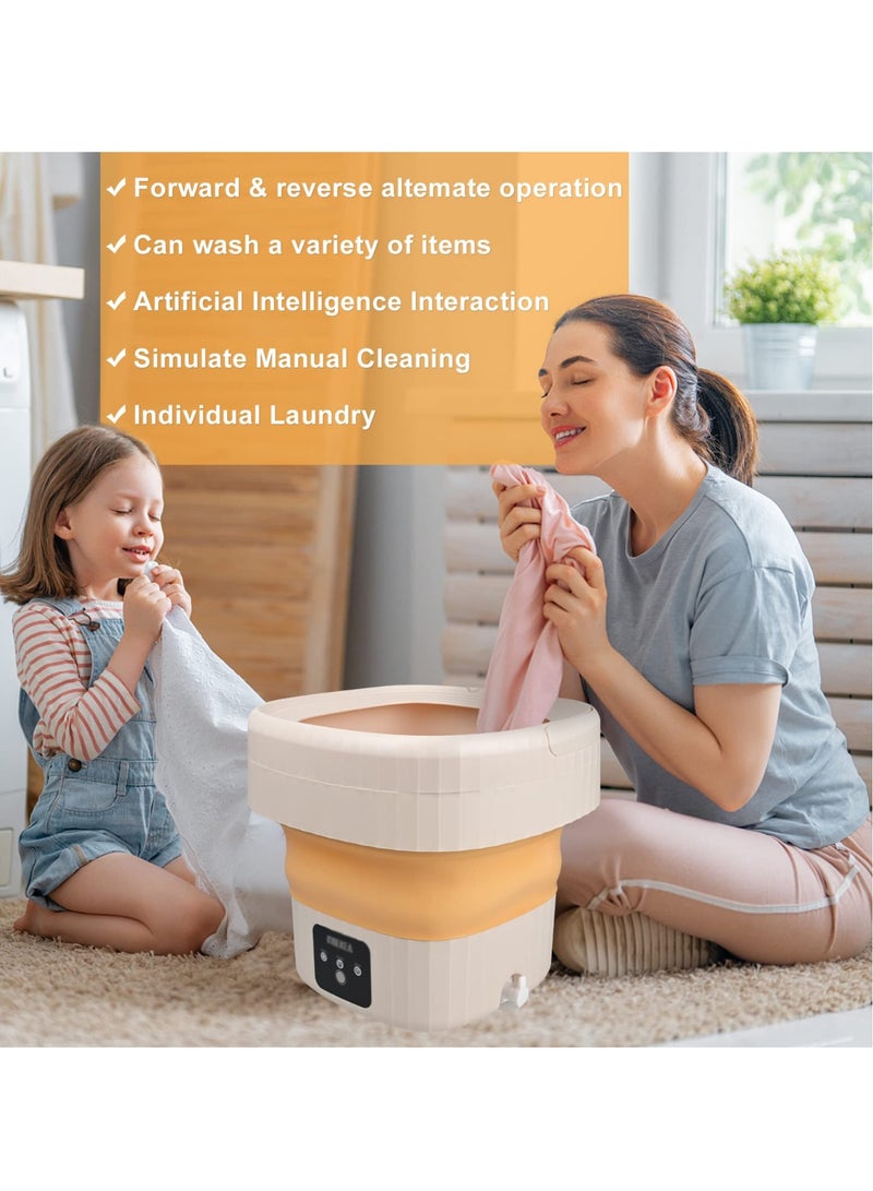 Arabest Folding Washing Machine Mini Portable Clothes Washer and Dryer Small Bucket Washer with Touch Screen and Drain Basket for Camping, Apartments, RV Travel - Image 3