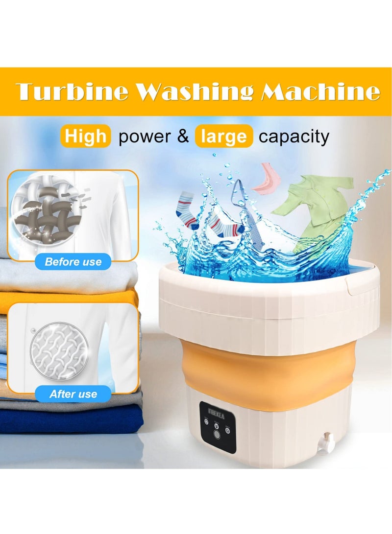 Arabest Folding Washing Machine Mini Portable Clothes Washer and Dryer Small Bucket Washer with Touch Screen and Drain Basket for Camping, Apartments, RV Travel - Image 2