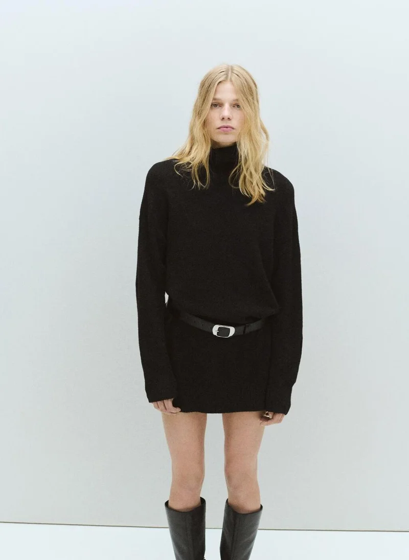 MANGO Knitted turtleneck dress