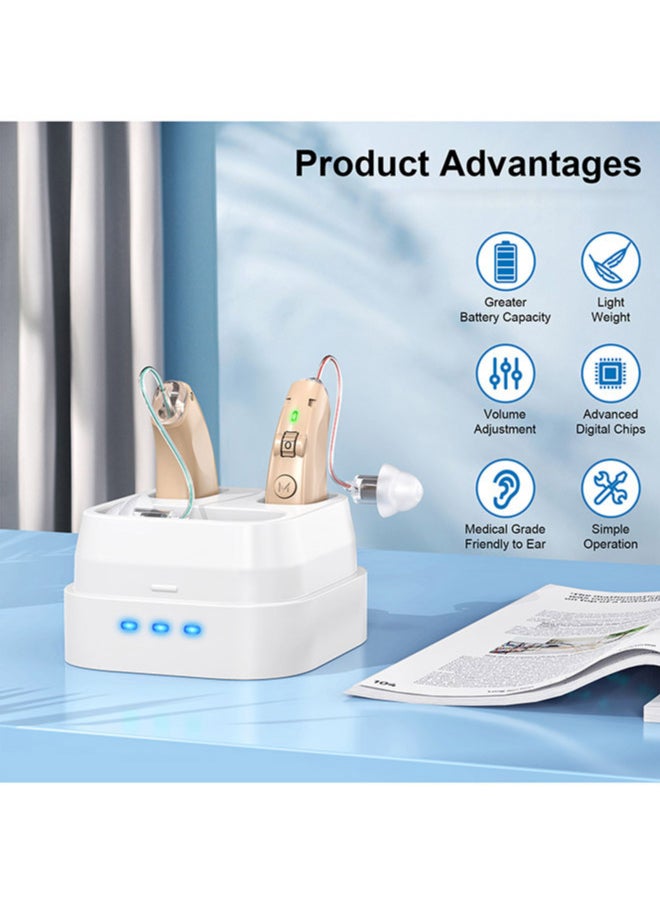 Chixing Rechargeable Hearing Aids for Seniors, Noise Cancelling, Invisible Digital Sound Amplifier with Charging Case  - Image 5