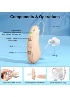 Rechargeable Hearing Aids for Seniors (Pair), Noise Cancelling, Invisible Digital Sound Amplifier with Charging Case - pzsku/ZF205BB9868FE2B559D32Z/45/_/1723624963/65fc673f-83ad-4a72-8384-7a8ef44550ca