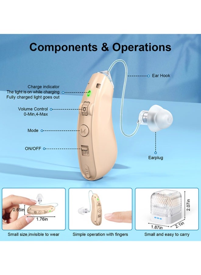 Chixing Rechargeable Hearing Aids for Seniors, Noise Cancelling, Invisible Digital Sound Amplifier with Charging Case  - Image 2