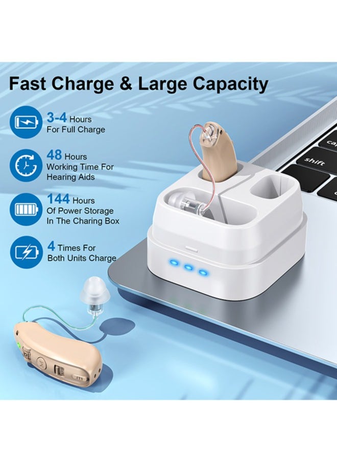 Chixing - Rechargeable Hearing Aids for Seniors, Noise Cancelling, Invisible Digital Sound Amplifier with Charging Case - Image 1