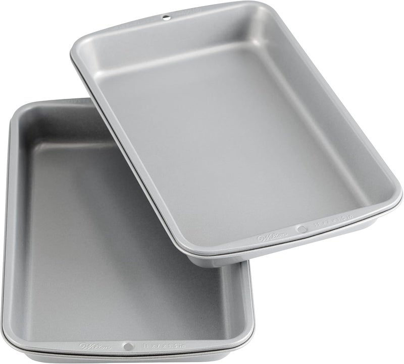Wilton Recipe Right NonStick Biscuit and Brownie Pan 11 in x 7 in 2Pack - Image 1