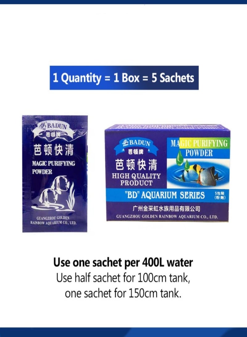 Generic Aquarium Magic Powder 5g. Fast Purifying Water Fish Tank Magical Cleaner Purifier For Water Clarifying Aquarium Accessories  - Image 2
