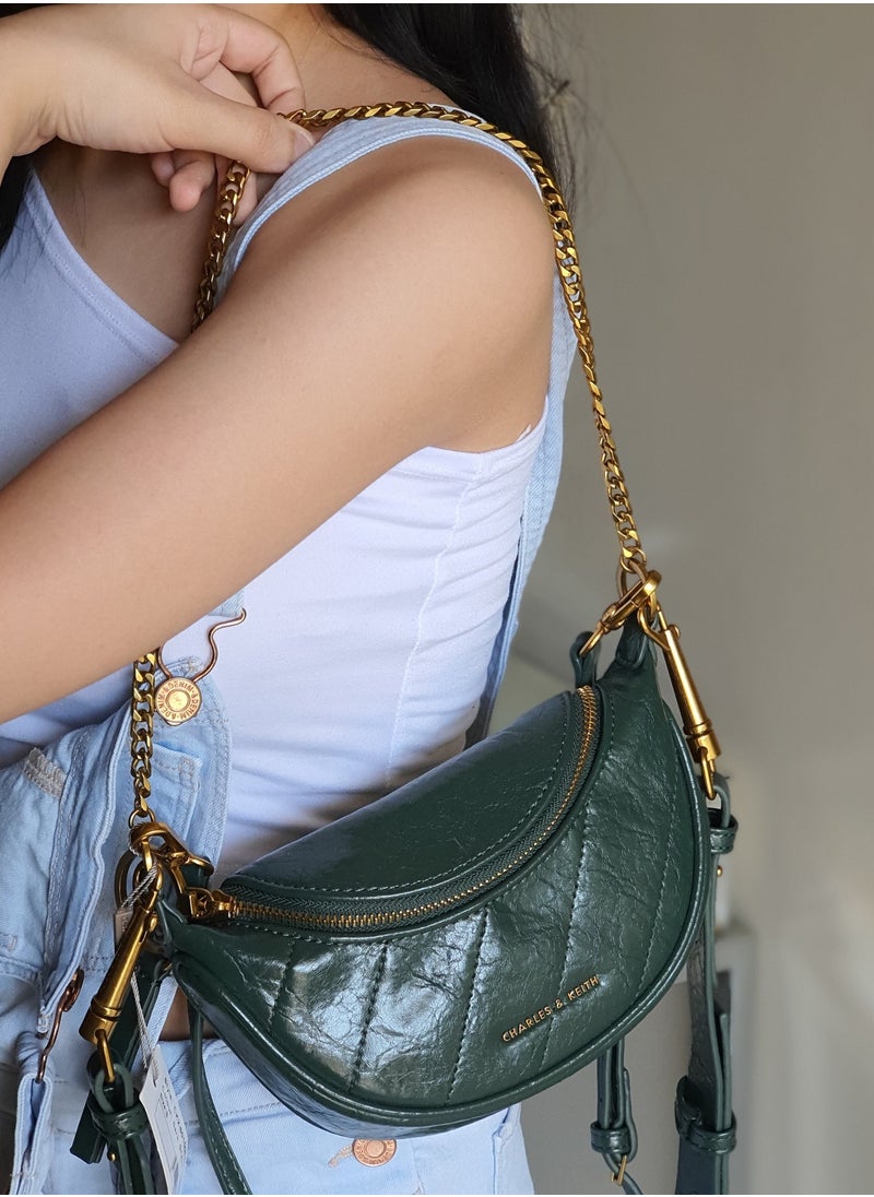 Charles & Keith - Hansohee Philomena Half-Moon Crossbody Bag - Image 1