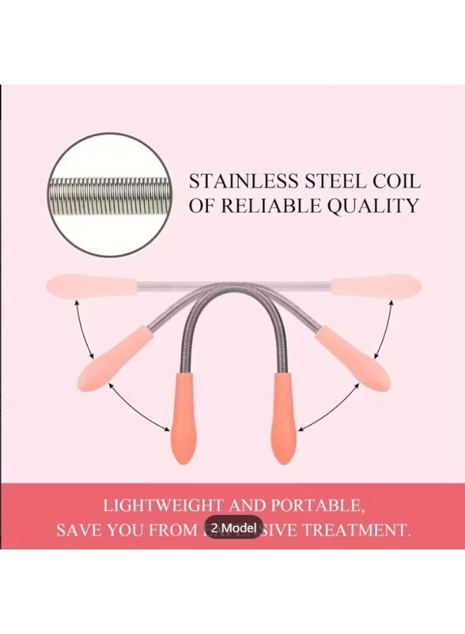 2 Pieces Facial Hair Remover Spring Threader – Face Beauty Spring Threading Stick for Upper Lip, Chin & Peach Fuzz - Image 4