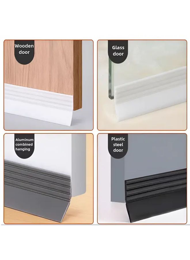 Black Self Adhesive Door Bottom Sealing Strip 39 3 Inch Sound Insulation Wind Resistant - Image 3