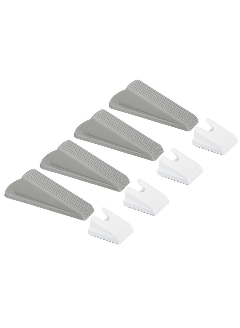 Beauenty 4 Pcs Door Stoppers, Door Stop Doorstop Rubber Door Stopper Wedge Large Door Wedge Sturdy with Storage Box for Bottom of Door Floor Inside, Grey - Image 1