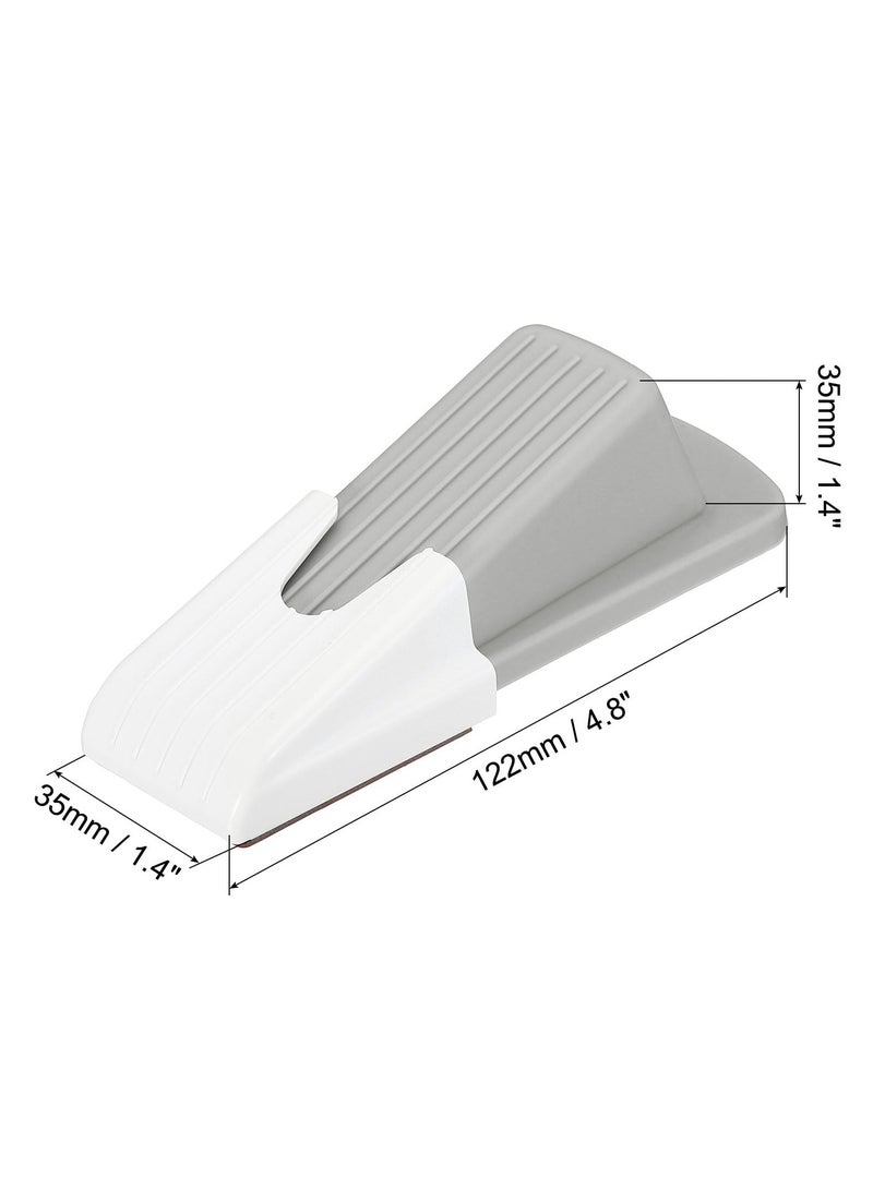 Beauenty 4 Pcs Door Stoppers, Door Stop Doorstop Rubber Door Stopper Wedge Large Door Wedge Sturdy with Storage Box for Bottom of Door Floor Inside, Grey - Image 2