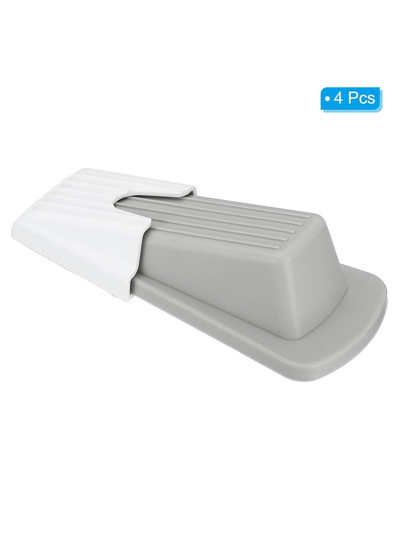 Beauenty 4 Pcs Door Stoppers, Door Stop Doorstop Rubber Door Stopper Wedge Large Door Wedge Sturdy with Storage Box for Bottom of Door Floor Inside, Grey - Image 3
