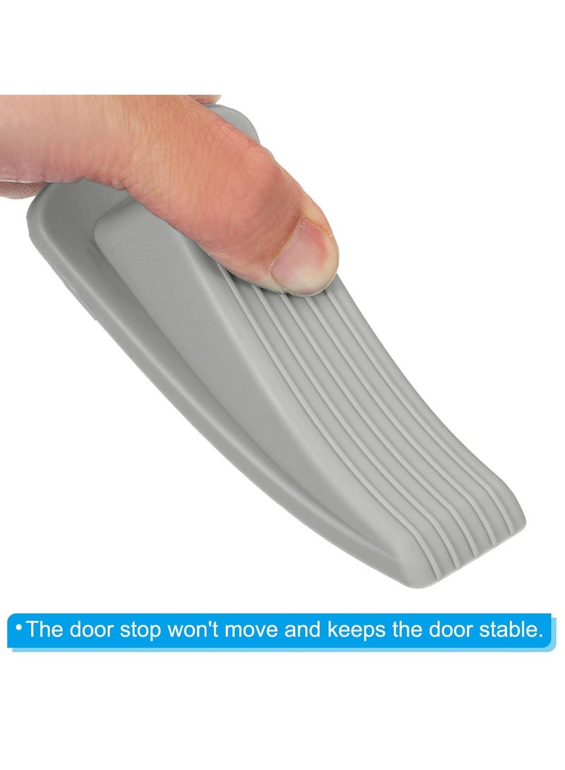 Beauenty 4 Pcs Door Stoppers, Door Stop Doorstop Rubber Door Stopper Wedge Large Door Wedge Sturdy with Storage Box for Bottom of Door Floor Inside, Grey - Image 5
