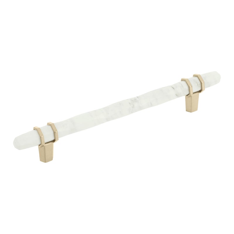 Amerock Cabinet Pull Marble WhiteGolden Champagne 6516 inch 160 mm Center to Center Carrione 1 Pack Drawer Pull Drawer Handle Cabinet Hardware