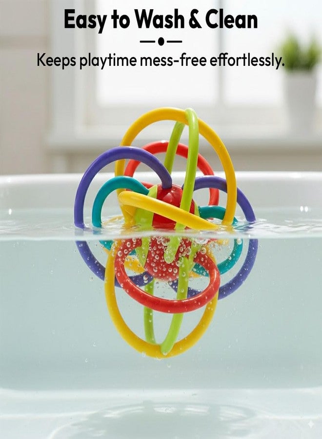 StarAndDaisy Baby Teether Tube Ball Loopi Toy and Rattle/Grab, Chew, and Shake Teething Rattle Toy/Plastic Center for Easy Cleaning and No Exposed Screws/Infant Safe for Plus 0 Months - Image 5