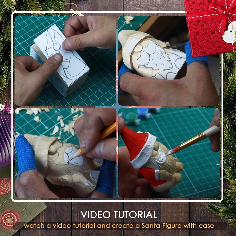 BeaverCraft DIY06 Santa Whittling Kit – Wood Carving Kit for Beginners – Wood Carving Tools Set, Diy Crafts for Adults – Woodworking Kits for Kids&Teens – Hobby Kits for Adults, Woodworking Gifts - Image 5