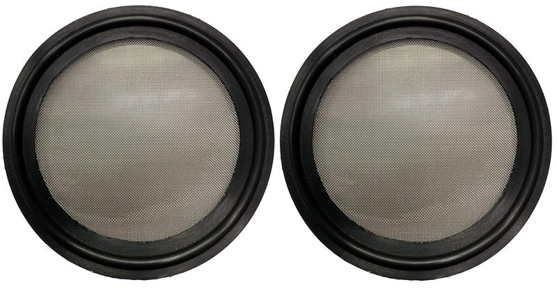 DR.COMPONENT 2" Sanitary Tri-Clamp Gaskets (Pack of 2), Bonded Type Screen (#80 Mesh/ 177 μm) Gaskets, Black Viton - Image 2