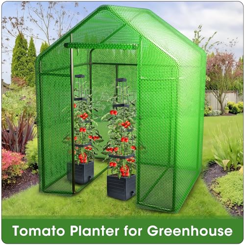 MQFORU 2 Packs Raised Garden Bed Tomato Planter with Trellis, 57" Tomato Cages for Climbing Vegetables Plant, Self Watering Planters Box for Garden Pots for Patio Greenhouse Indoor Outdoor（2PCS） - Image 2
