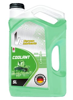 في 8 للزيوت المعدنية سائل تبريد الردياتير الأخضر من V8 German Lubricant – سعة 5 لتر | مضاد تجمد طويل الأمد | حماية من التآكل وارتفاع الحرارة | مثالي للسيارات الكلاسيكية والحديثة  - Image 1