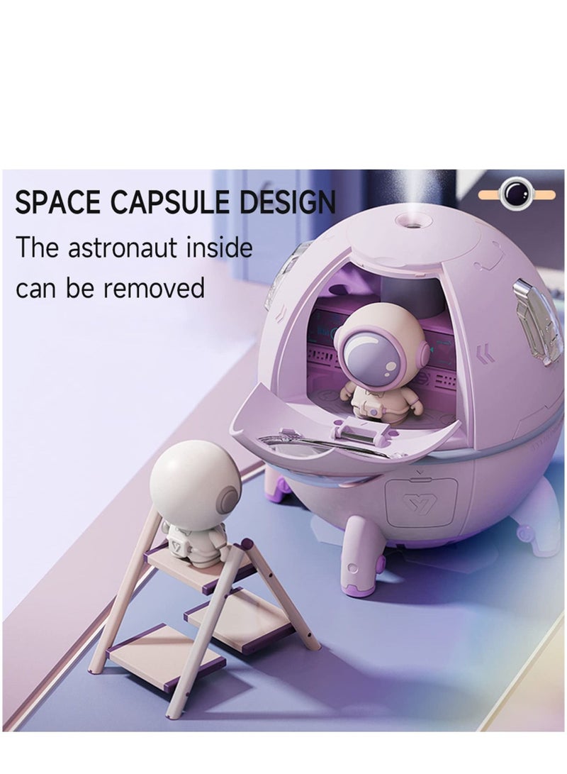 Captaintech Humidifiers for Bedroom Kids Gifts Space Capsule Humidifier 220ml USB Ultrasonic Quiet Air Humidifiers for Baby Kids Bedroom Nursery Auto Shut Off Colorful Night Light Mode for Bedroom Office Home - Image 2