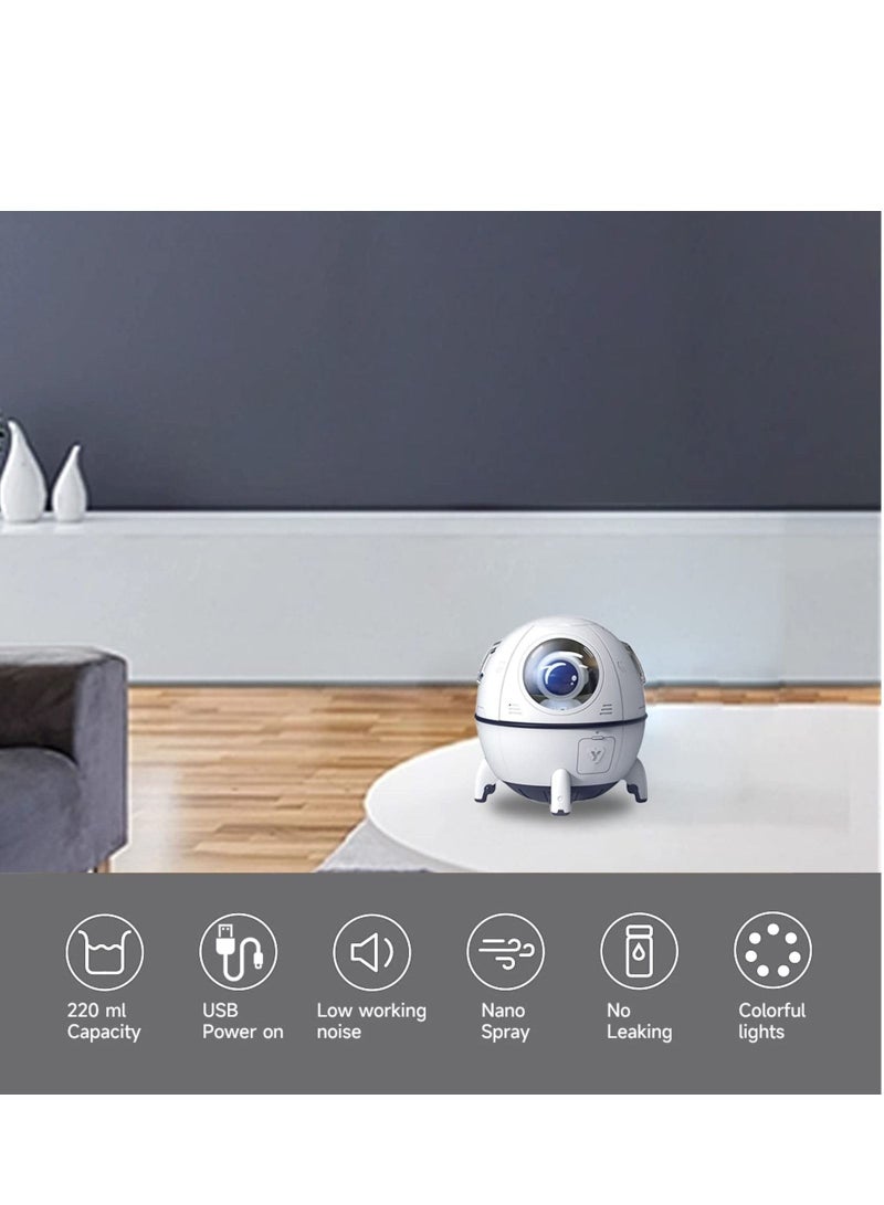 Captaintech Humidifiers for Bedroom Kids Gifts Space Capsule Humidifier 220ml USB Ultrasonic Quiet Air Humidifiers for Baby Kids Bedroom Nursery Auto Shut Off Colorful Night Light Mode for Bedroom Office Home - Image 5