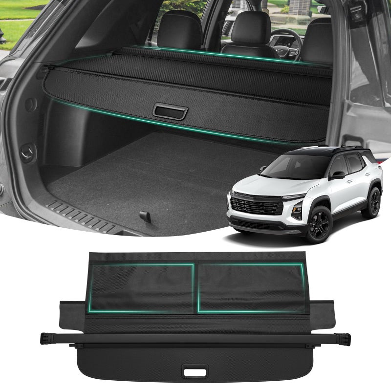 Powerty Cargo Cover for 2025 2026 Chevy Chevrolet Equinox & GMC Terrain Accessories with Extra Storage Net Retractable Trunk Cover Trunk Shielding Shade Cargo Luggage Cover No Gap - Image 1