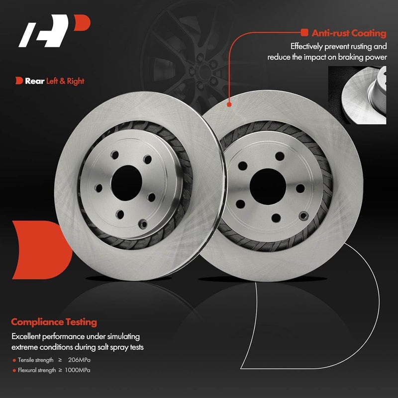 A-Premium 14.17 inch Rear Vented Disc Brake Rotors - Image 2