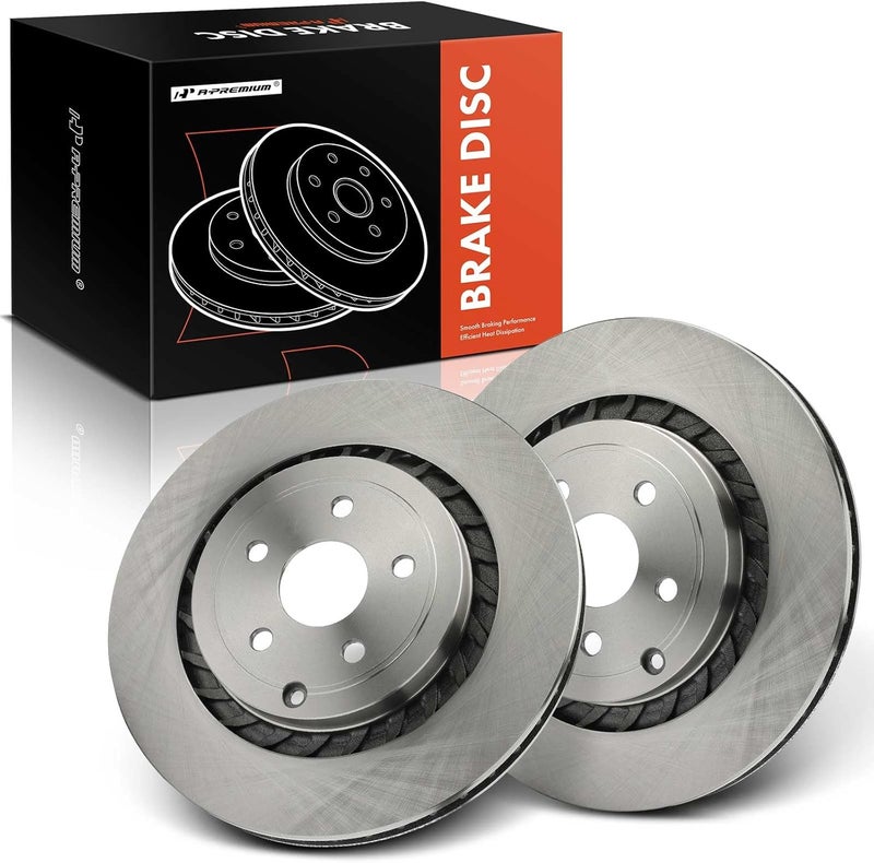 A-Premium 14.17 inch Rear Vented Disc Brake Rotors - Image 1