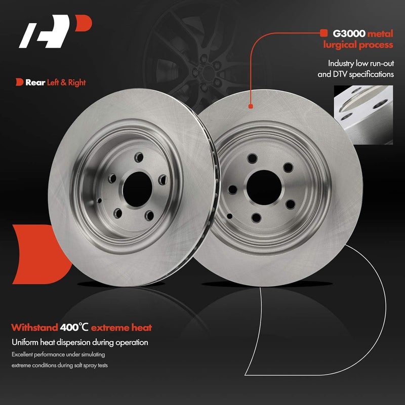 A-Premium 14.17 inch Rear Vented Disc Brake Rotors - Image 3