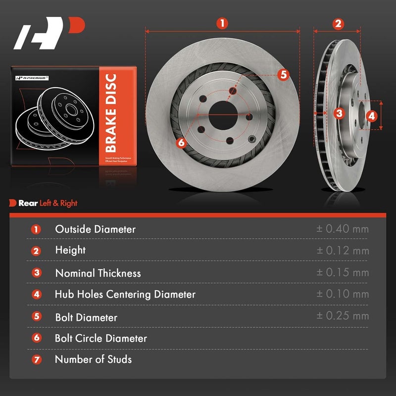 A-Premium 14.17 inch Rear Vented Disc Brake Rotors - Image 5