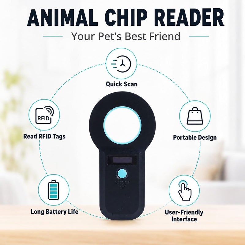 Pet Microchip ID Tag Scanner, Portable Handheld Animal Chip Reader, Multifunctional Device - Efficient Identification, User Friendly Display, Ideal for Veterinary and Animal Care - Image 4
