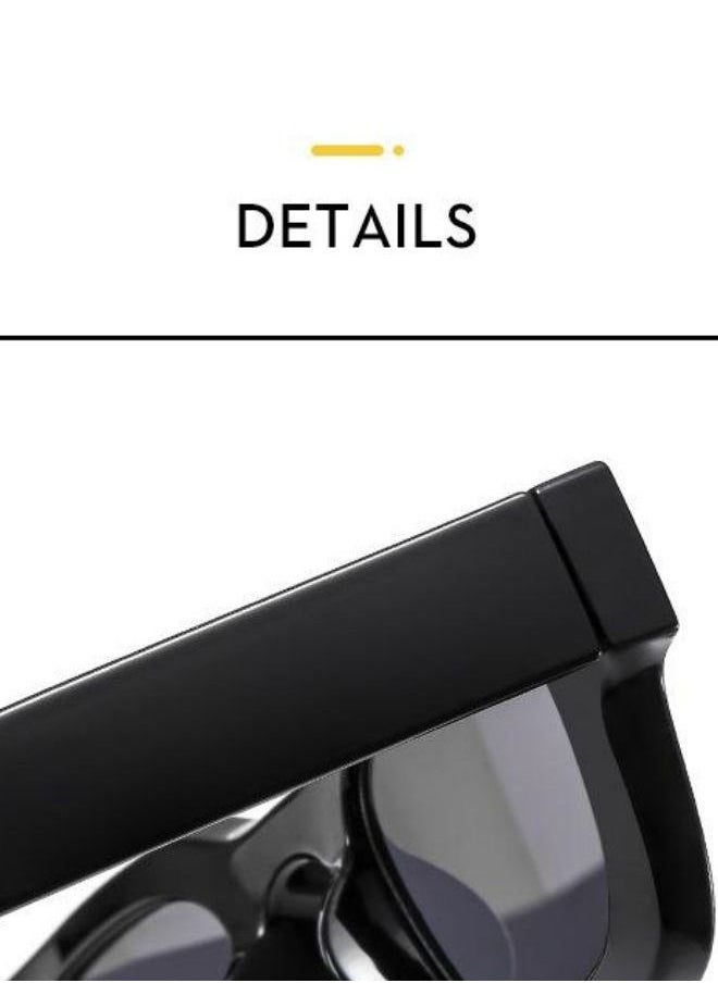 (BeBeauty) - Small Frame Vintage Sunglasses - Black - Image 1
