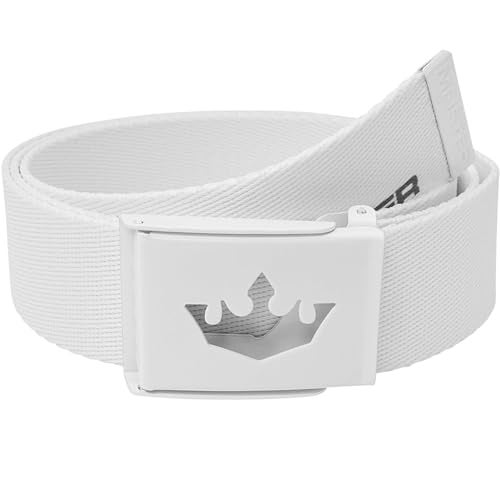 Meister Player Golf Web Belt - Adjustable & Reversible - White - Image 1