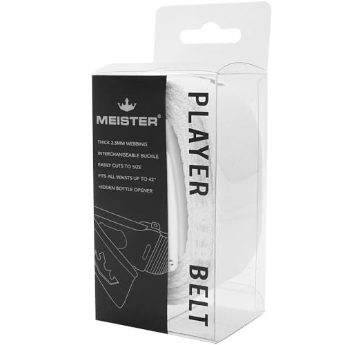 Meister Player Golf Web Belt - Adjustable & Reversible - White - Image 2